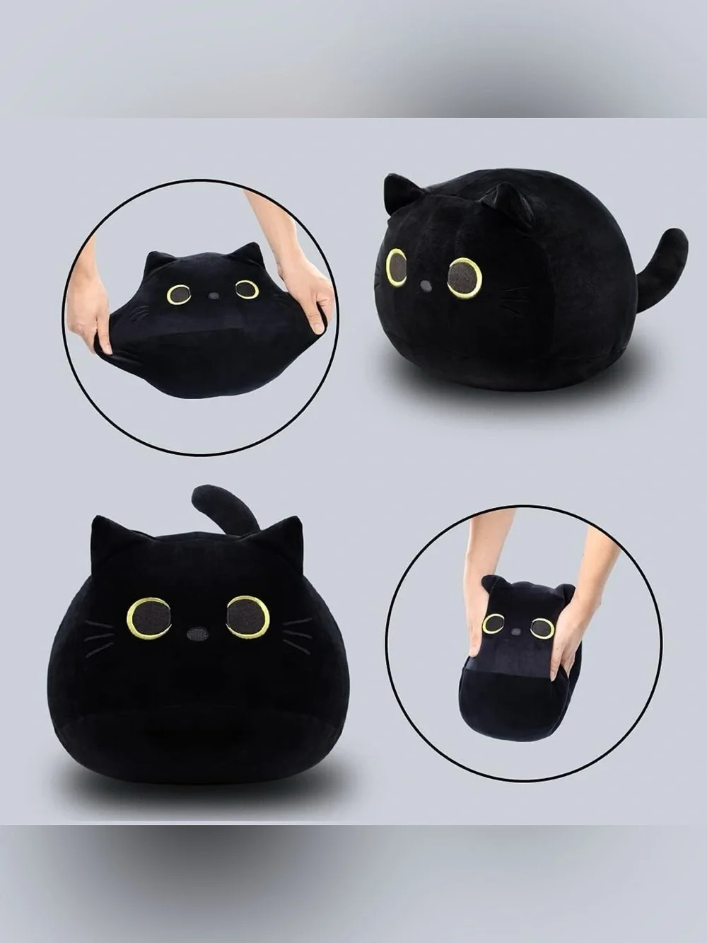 πββ¬ 12β Black Cat Plush Pillow | Popular Stuffed Animal - Picture 4 of 5